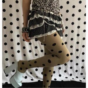 Y2k Shibuya Cute Polka Dot Velvet Tights